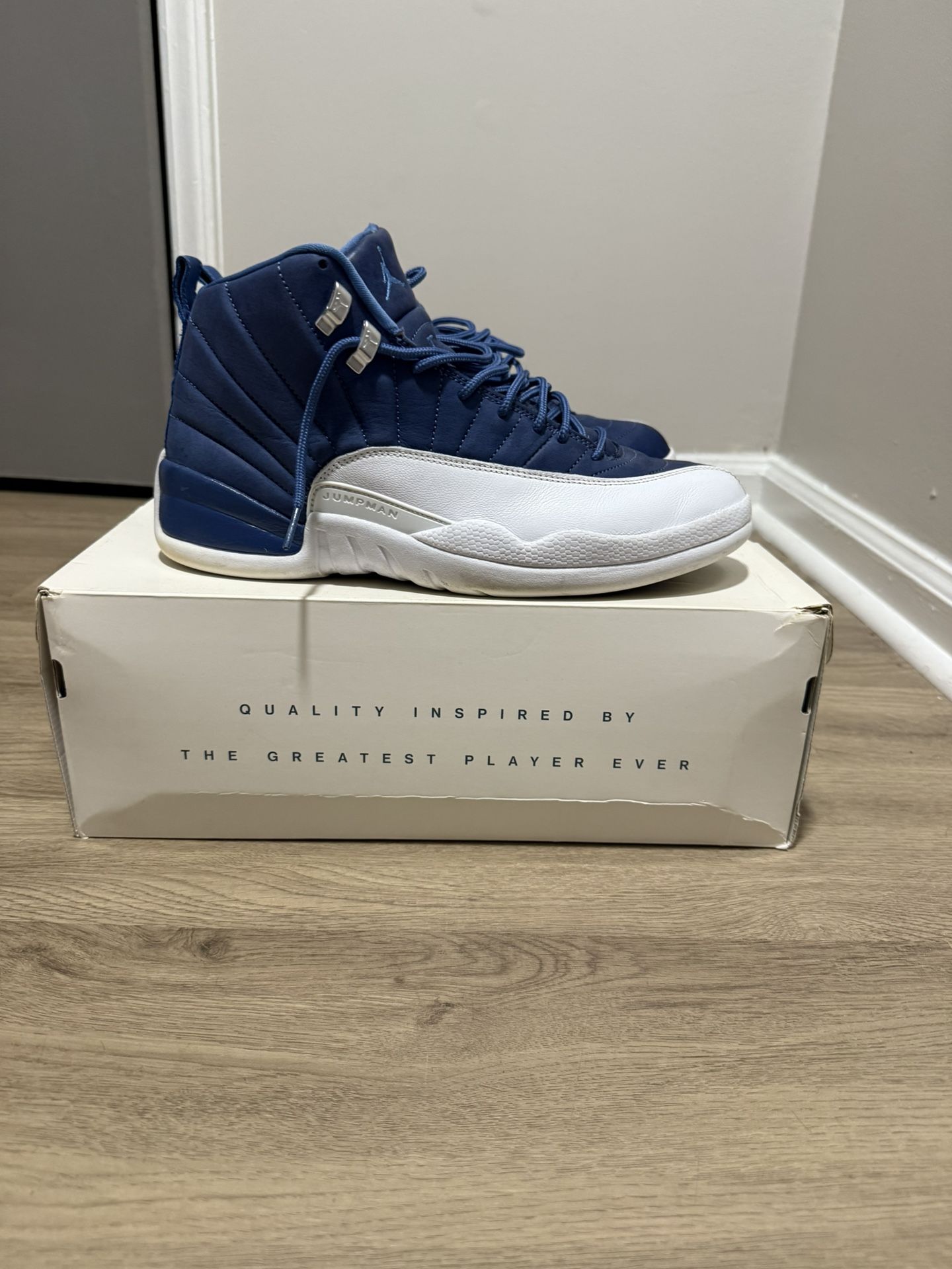Jordan 12 Retro Stone Blue/Legend Blue