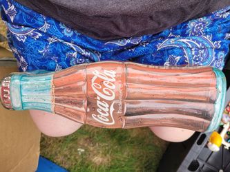 Coca-Cola Bottle-Shaped Metal Tin Sign