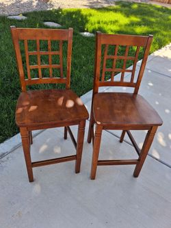 Wood Counter Height Bar Chairs-set of 2