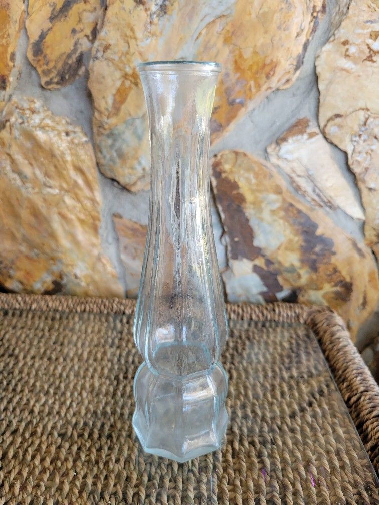 Delightful Clear Glass Flower Cut Bud Vase