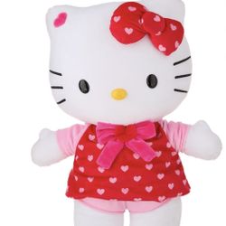 Valentines Day Plush Greeter Hello Kitty Love Is Sweet w/ Red Dress Sanrio, 17 inch