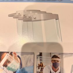 Face Shield Reusable (Pack of  4) Plastic Face Mask Shields for Full Face & Eye Safety Protection from Droplets, Saliva & More 