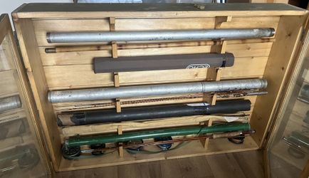 Rustic Fly Rod & Reel Display Case