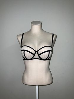 H&M Black Strap/Pink Lace Balconette Push-up Bra Sz 34C