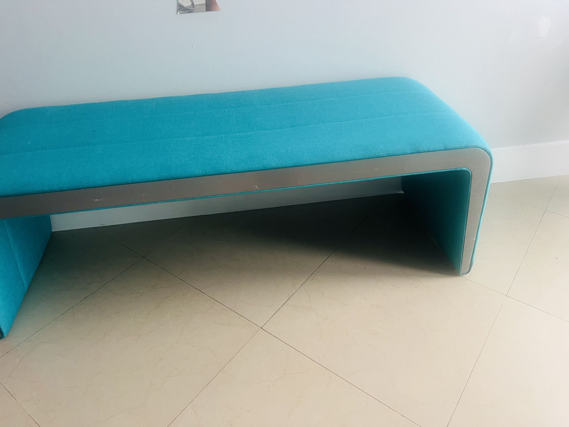 Teal Blue Bench