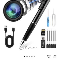 🆕 In 📦 Mini Camera Pen1080P Full HD Video Recorder with64GB Card,USB Charging,Security Surveillance Camera