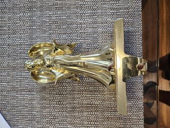 Angel Mantle Christmas Stocking Hanger Hook Holder Gold Weighted Base