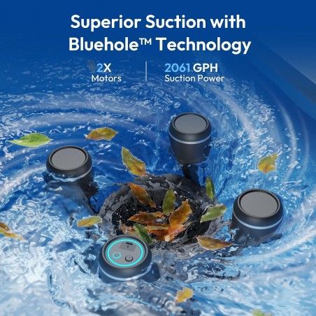 Robotic Surface Skimmer, Pool Cleaner with Powerful Suction, Dual Motor, 5L Filter, Dual Cleaning Modes, Smart App Control