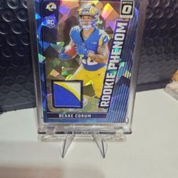 🔥2024 Optic Rookie Phenom Blake Corum Cracked Ice Prizm /49  RARE & MINT!! 🔥