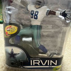 Brand new, never opened McFarlane NFL Michael Irvin action figure.