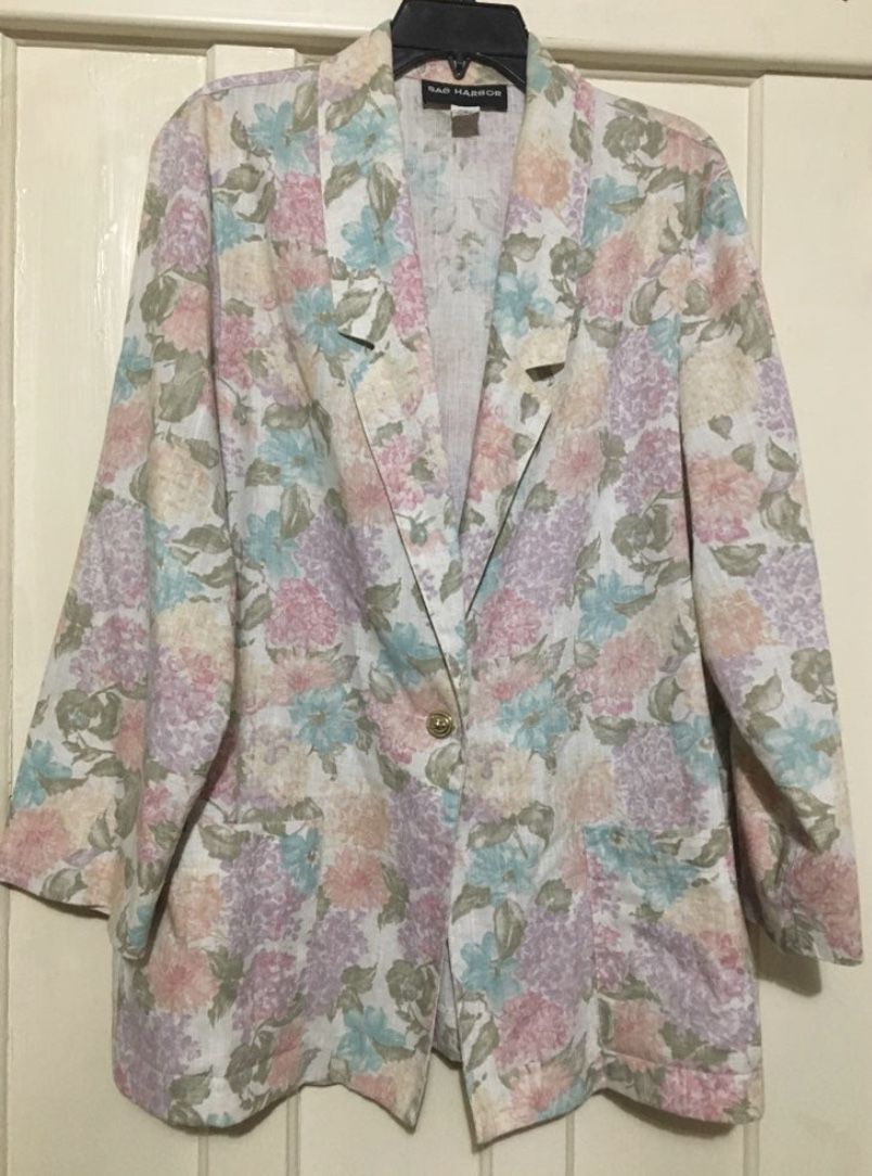 Sag harbor Vtg Floral cardigan jacket /sz 16