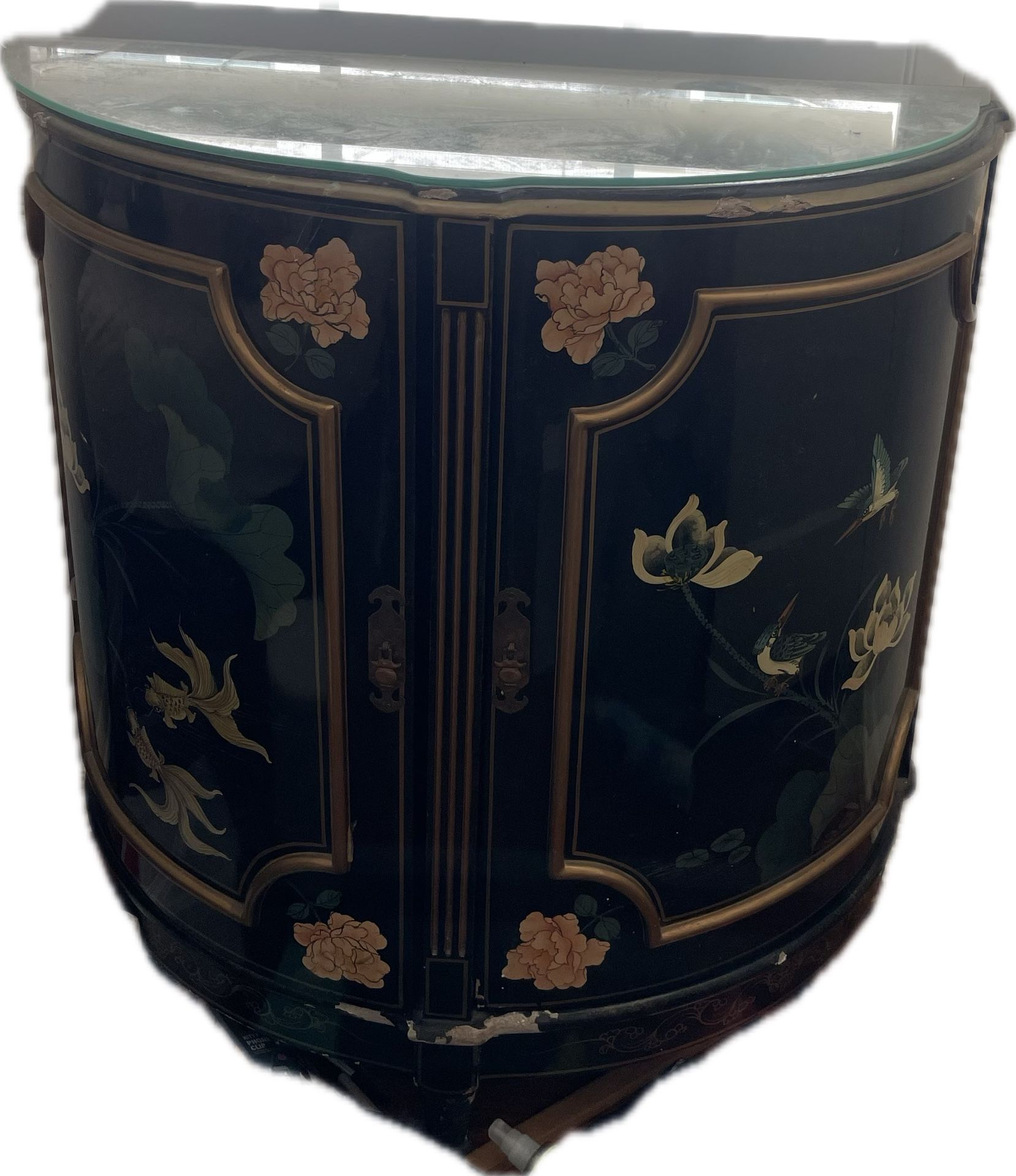 Vintage Bar Cabinet With Mirror 