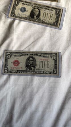 $5 1928 red seal $40