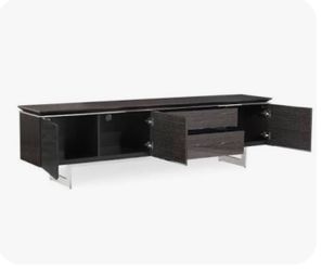 Modern Sieva Media Stand TV Console | Smoked High Gloss