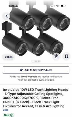 Black LED Track Lighting Heads 6-Pack