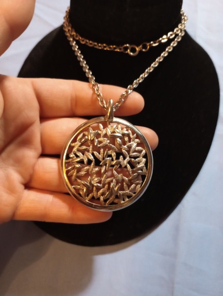 Stainless Steel Chain With A Large Round Pendant NWOT