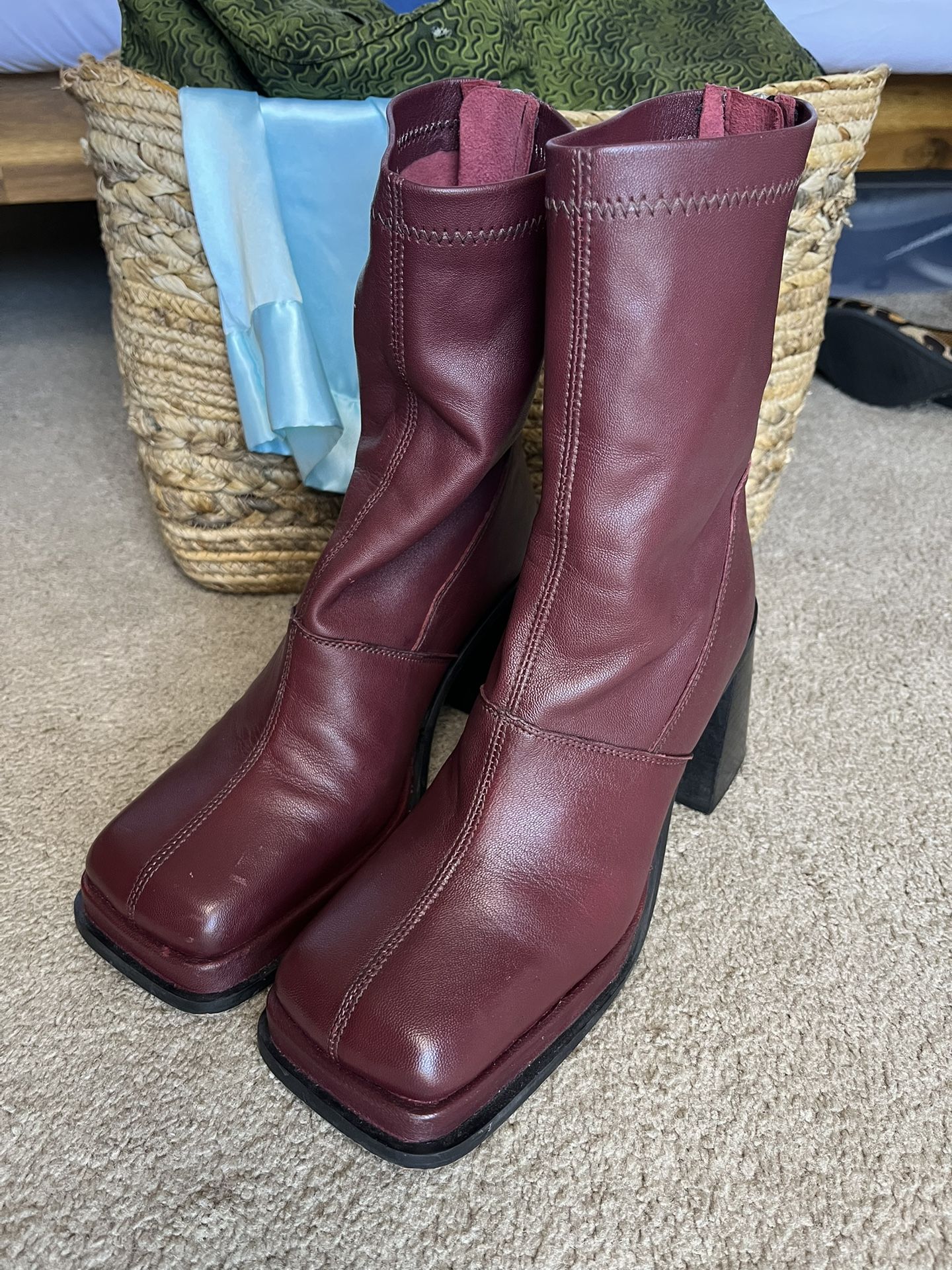 Urban Outfitters Burgundy Boots