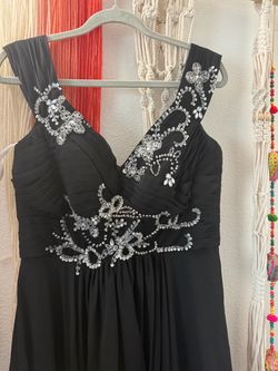 Black Formal Gown with Crystal Embellishments