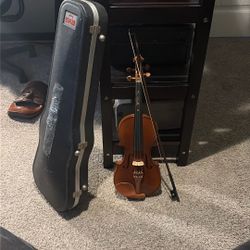 Violin With Case And Bow (Antique?)