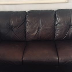 Brown Leather Couch 