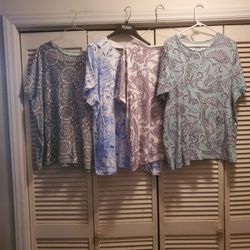 Lot Of 4 Woman Croft And Barrow Classic Tee Size 2X