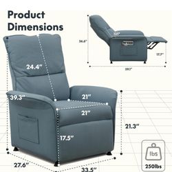 Soft Velvety Recliner Chair - NEW