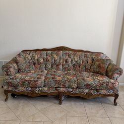 Vintage couch + chair set - moving sale - $120 OBO