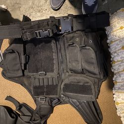 Tactical Vest, Sidekick Holster, Military Water Jog And Other Military Pouches!!