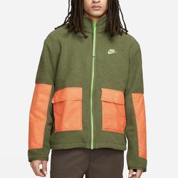 NIKE GREEN SHERPA FLEECE JACKET
