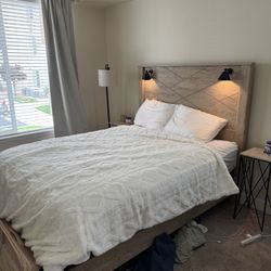 Queen Size Bed, Box Spring And Bed Frame