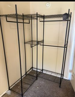 Open dresser with shelves for clothes