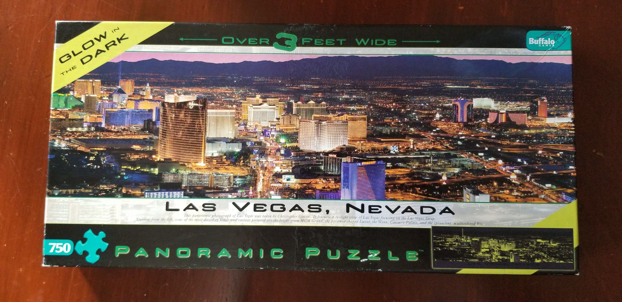 Las Vegas Nevada Glow in the Dark Panoramic Puzzle