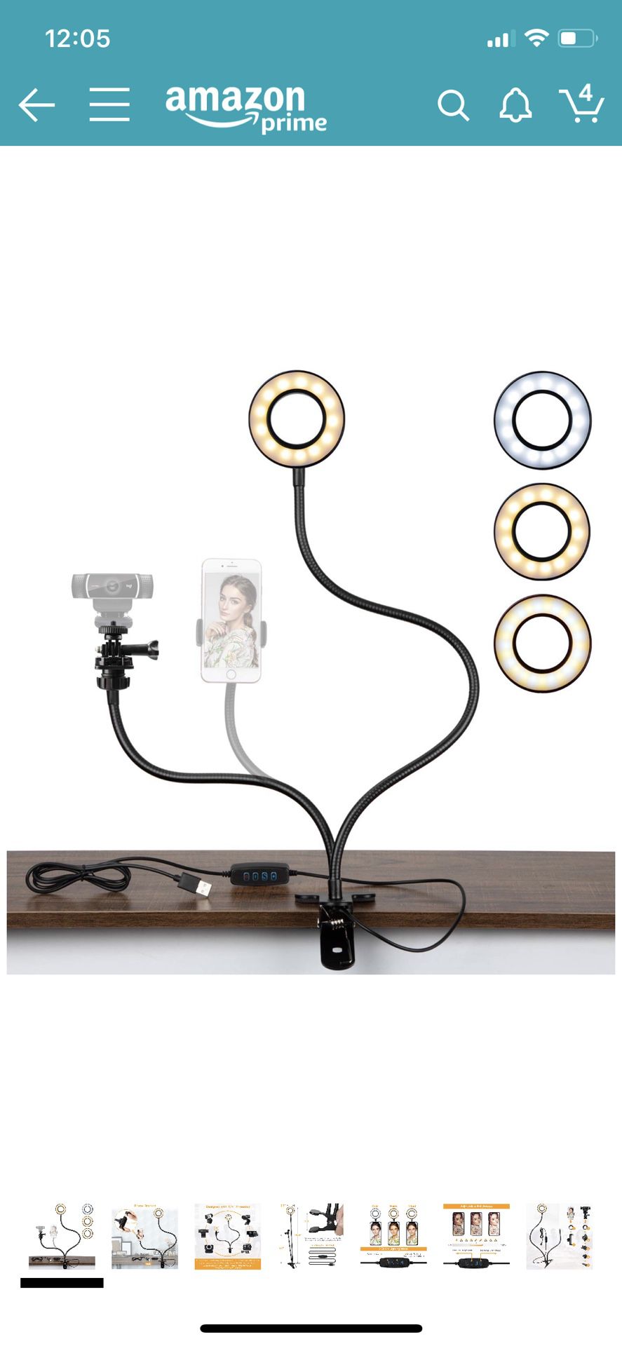 Selfie Ring Light with Webcam Mount