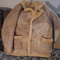 Schott NYC Sheepskin Leather Suede Coat  Size 44