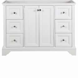 Home Decorators Collection Stratfield 48 in. W x 22 in. D x 34 in. H Bath Vanity Cabinet Only in White