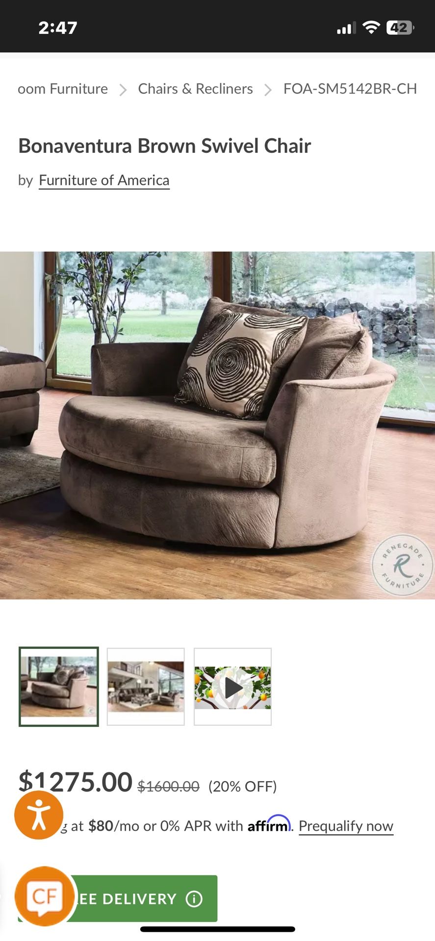 Brown Round Chair