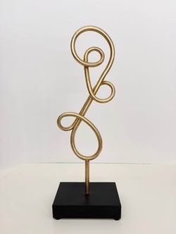 16.5” Tall Black & Gold Sculpture Home Decor Accent