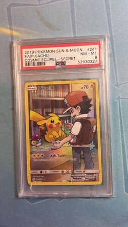 Pikachu 2019 Pokemon Cosmic Eclipse Secret Rare #241 PSA Authenticated 8 Card