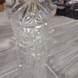 Vintage Cut Crystal Flower Vase