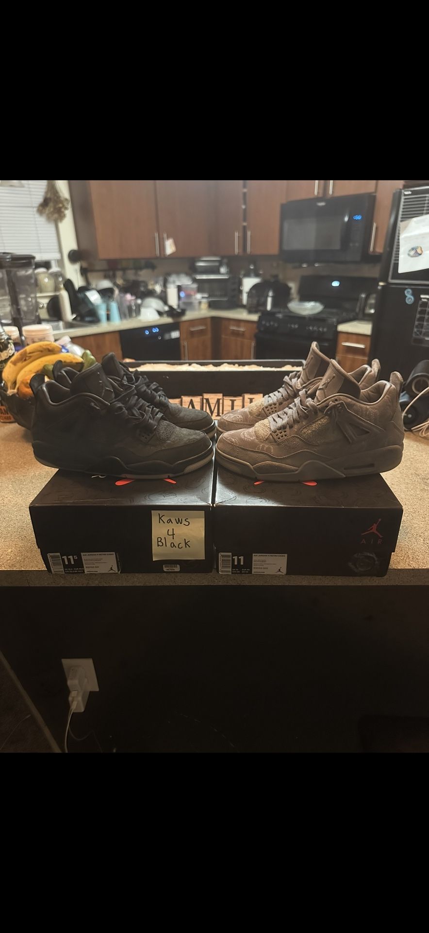 Kaws Air Jordan 4 Grey Size 11