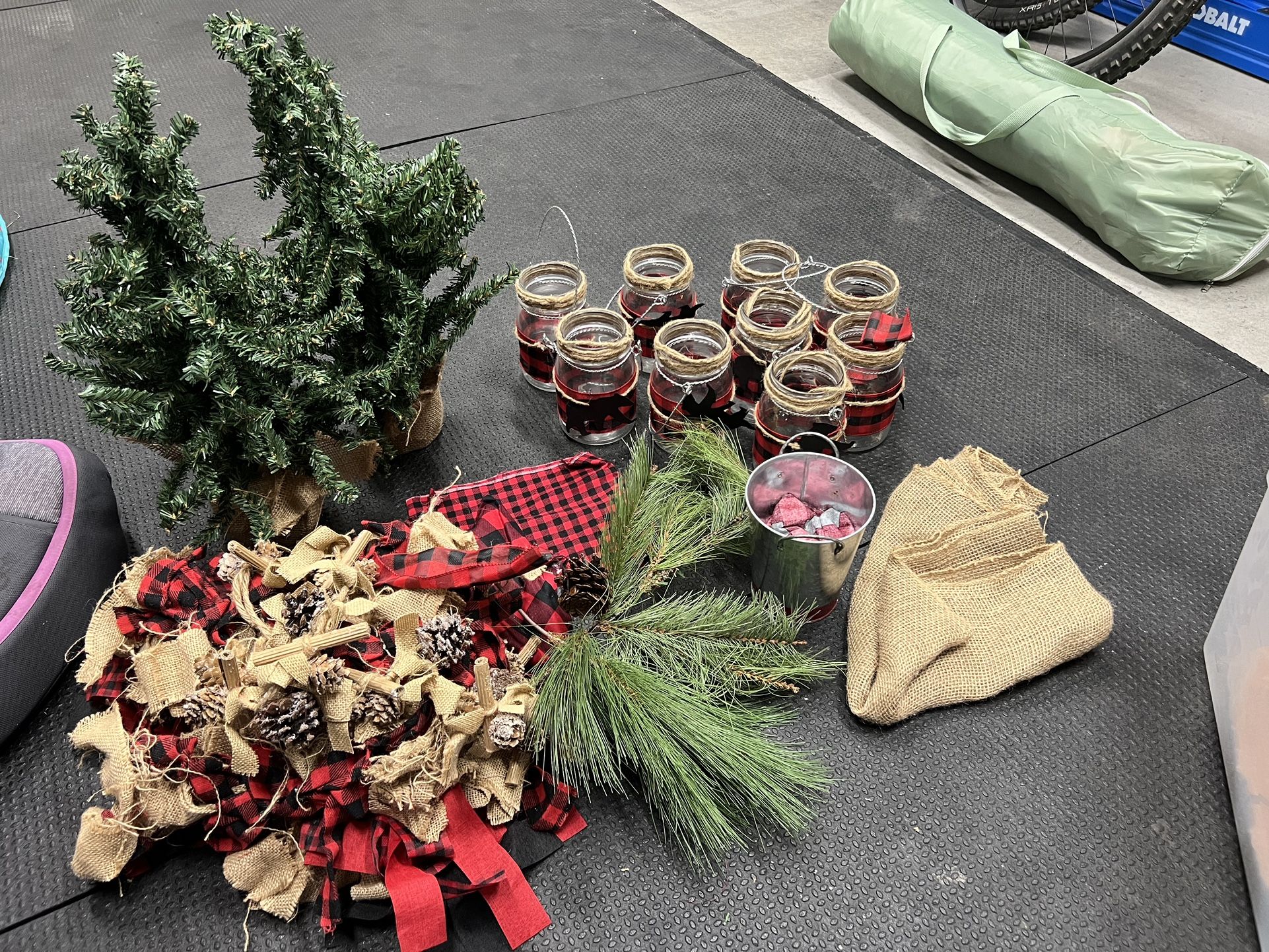 Box Of Mason Jars And Decorations