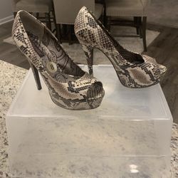 Snake Skin Peep Toe Heel 