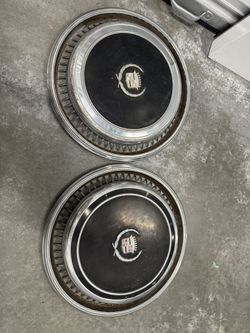 Cadillac Eldorado Wheel Cover Hubcap Black 1(contact info removed) 1(contact info removed) 75- Lot Of 2 As Is