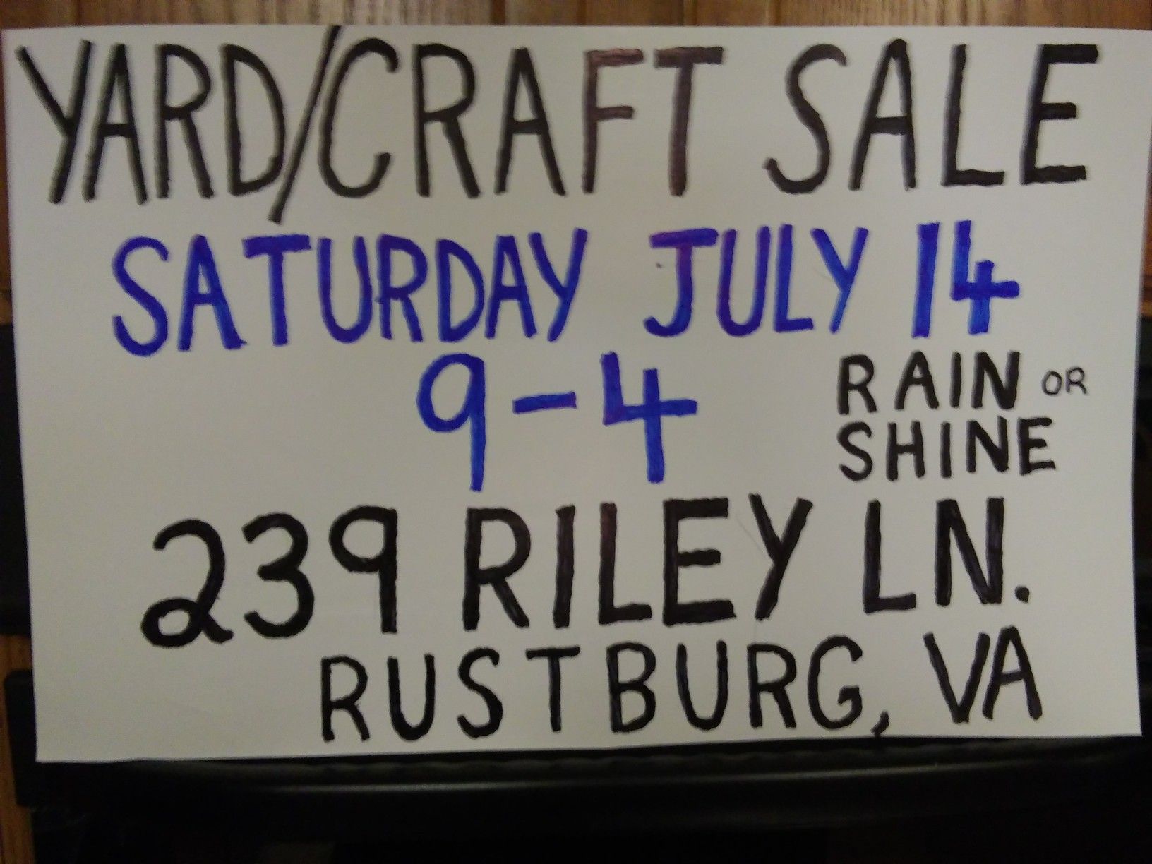 Craft sale for Sandy's Rustic Designs