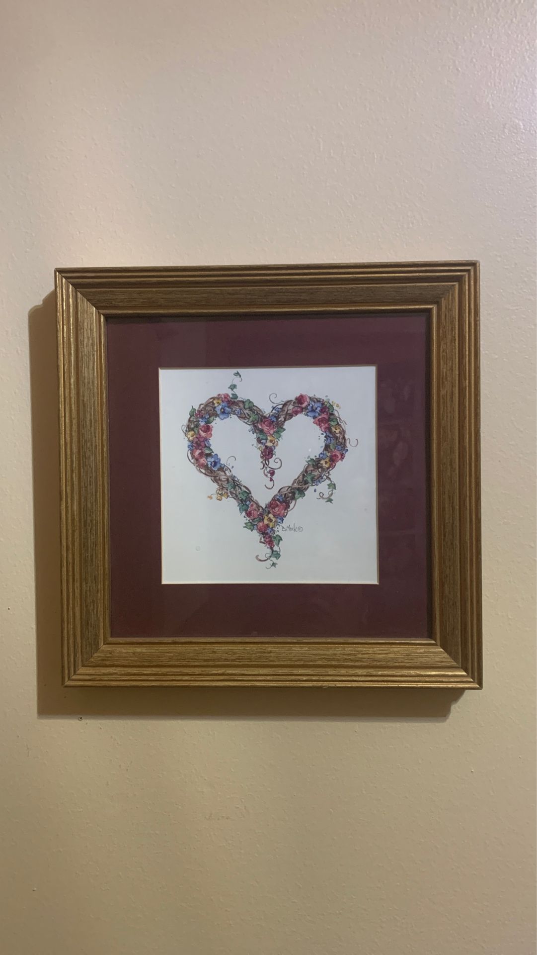 B Mock Wall Art Frame - Heart