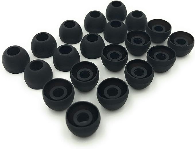 Earbudz 10 Pairs Medium Silicone Replacement Earbud Ear Buds Tips – Black