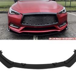 17-22 INFINITI Q60 V2 Front Bumper Lip Matte Black