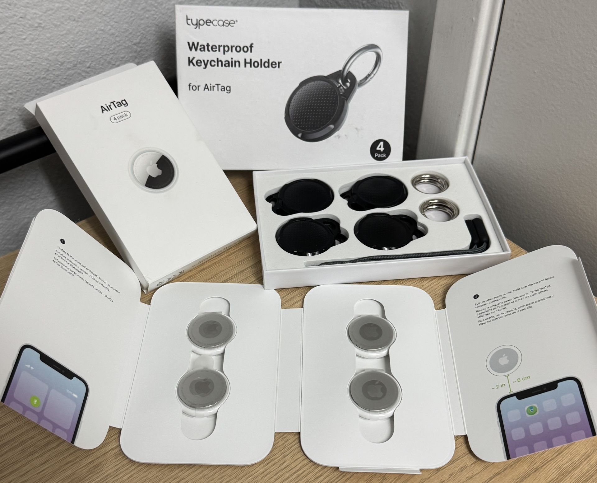Apple AirTag 4 Pack + Waterproof Case