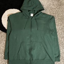 Evergreen Heavyweight Zip-Up Jacket Port & Company Wolf & Golden Gate Bridge Graphic