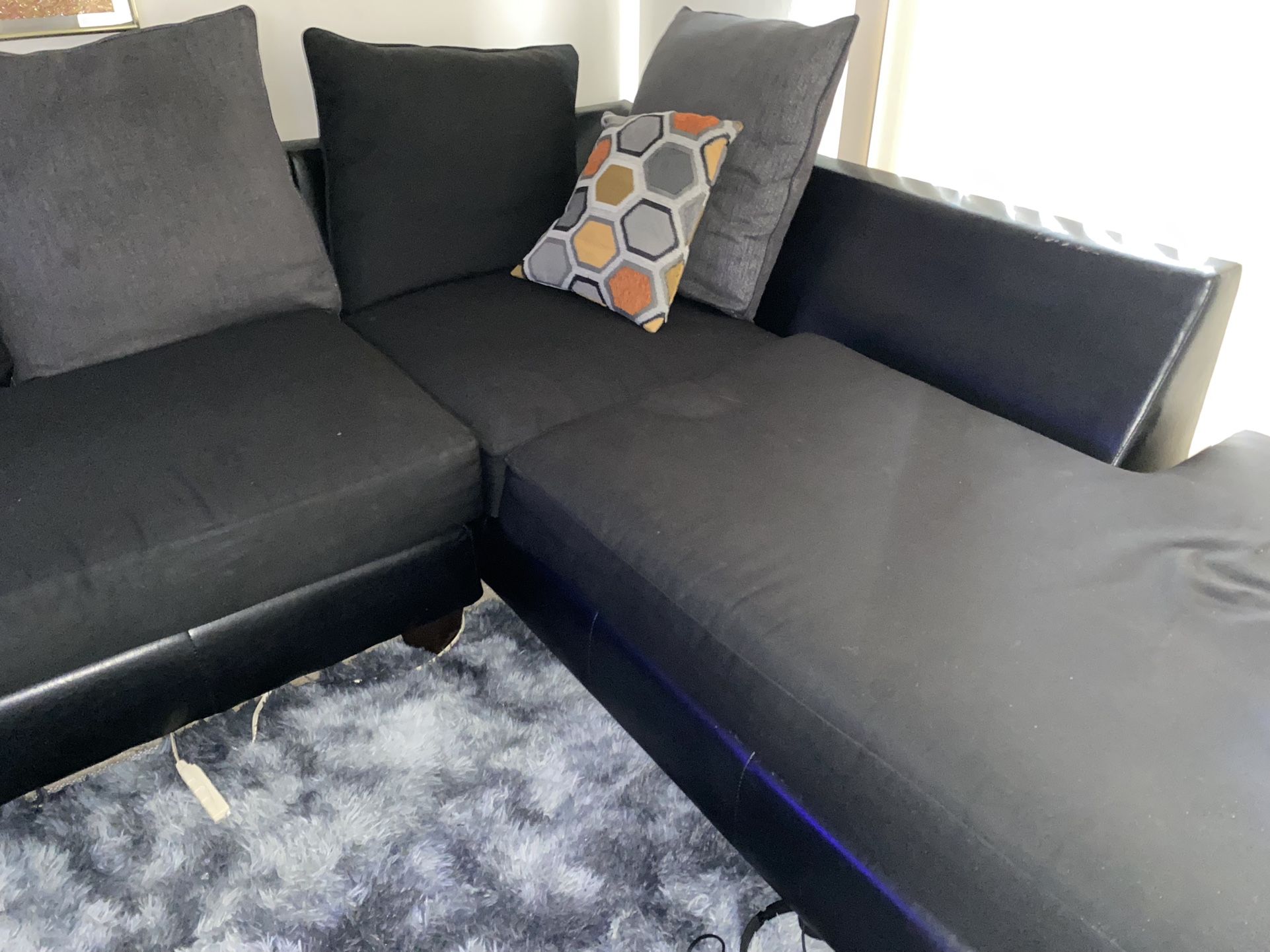 black sectional couch  
